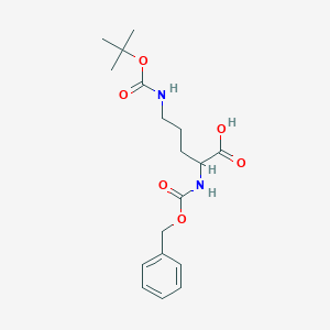 molecular formula C18H26N2O6 B556999 (S)-2-(((Benzyloxy)carbonyl)amino)-5-((tert-butoxycarbonyl)amino)pentanoic acid CAS No. 7733-29-1