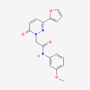 molecular formula C17H15N3O4 B5569999 2-(3-(furan-2-yl)-6-oxopyridazin-1(6H)-yl)-N-(3-methoxyphenyl)acetamide 
