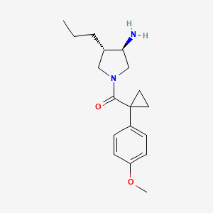 molecular formula C18H26N2O2 B5570123 [(3R,4S)-3-amino-4-propylpyrrolidin-1-yl]-[1-(4-methoxyphenyl)cyclopropyl]methanone 