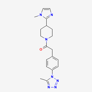 molecular formula C19H23N7O B5570217 4-(1-methyl-1H-imidazol-2-yl)-1-{[4-(5-methyl-1H-tetrazol-1-yl)phenyl]acetyl}piperidine 