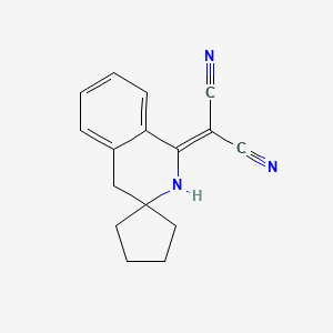 molecular formula C16H15N3 B5570349 2-{2',4'-DIHYDRO-1'H-SPIRO[CYCLOPENTANE-1,3'-ISOQUINOLIN]-1'-YLIDENE}PROPANEDINITRILE 