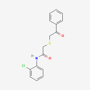 molecular formula C16H14ClNO2S B5570356 N~1~-(2-CHLOROPHENYL)-2-[(2-OXO-2-PHENYLETHYL)SULFANYL]ACETAMIDE 