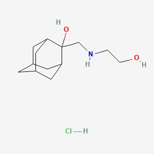 molecular formula C13H24ClNO2 B5570390 2-[(2-hydroxyethylamino)methyl]adamantan-2-ol;hydrochloride 