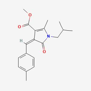 molecular formula C19H23NO3 B5570470 METHYL (4Z)-2-METHYL-4-[(4-METHYLPHENYL)METHYLIDENE]-1-(2-METHYLPROPYL)-5-OXO-4,5-DIHYDRO-1H-PYRROLE-3-CARBOXYLATE 