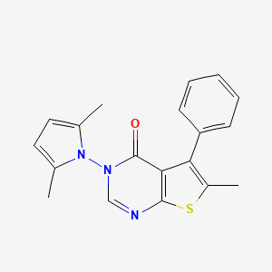 molecular formula C19H17N3OS B5570759 3-(2,5-dimethylpyrrol-1-yl)-6-methyl-5-phenylthieno[2,3-d]pyrimidin-4-one 
