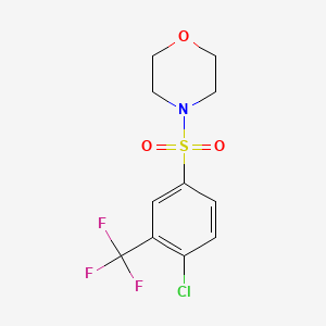 molecular formula C11H11ClF3NO3S B5570981 4-[4-Chloro-3-(trifluoromethyl)benzenesulfonyl]morpholine 