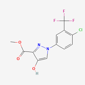 molecular formula C12H8ClF3N2O3 B5571055 methyl 1-[4-chloro-3-(trifluoromethyl)phenyl]-4-hydroxy-1H-pyrazole-3-carboxylate 