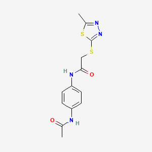 molecular formula C13H14N4O2S2 B5571063 N-[4-(acetylamino)phenyl]-2-[(5-methyl-1,3,4-thiadiazol-2-yl)sulfanyl]acetamide CAS No. 345990-27-4