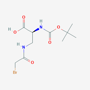 molecular formula C10H17BrN2O5 B557132 (S)-3-(2-Bromoacetamido)-2-((tert-butoxycarbonyl)amino)propanoic acid CAS No. 135630-90-9