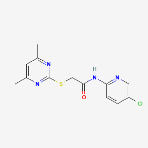 molecular formula C13H13ClN4OS B5571517 N-(5-chloropyridin-2-yl)-2-[(4,6-dimethylpyrimidin-2-yl)sulfanyl]acetamide 