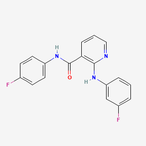molecular formula C18H13F2N3O B5571762 N-(4-fluorophenyl)-2-[(3-fluorophenyl)amino]pyridine-3-carboxamide 