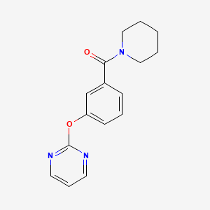 molecular formula C16H17N3O2 B5571996 Piperidin-1-yl-(3-pyrimidin-2-yloxyphenyl)methanone 