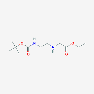 molecular formula C11H22N2O4 B557211 Ethyl 2-((2-((tert-butoxycarbonyl)amino)ethyl)amino)acetate CAS No. 72648-80-7