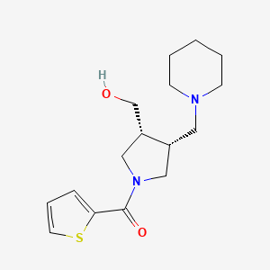 molecular formula C16H24N2O2S B5572138 [(3R,4R)-3-(hydroxymethyl)-4-(piperidin-1-ylmethyl)pyrrolidin-1-yl]-thiophen-2-ylmethanone 