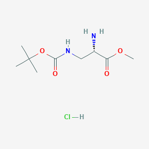 molecular formula C9H19ClN2O4 B557221 (S)-Methyl 2-amino-3-((tert-butoxycarbonyl)amino)propanoate hydrochloride CAS No. 114559-25-0