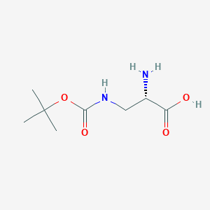 molecular formula C8H16N2O4 B557222 (S)-2-Amino-3-((tert-butoxycarbonyl)amino)propanoic acid CAS No. 74536-29-1