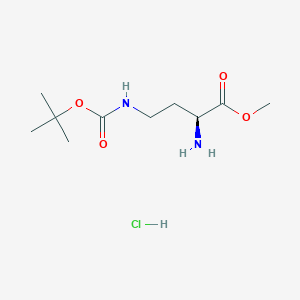 molecular formula C10H21ClN2O4 B557223 (S)-Methyl 2-amino-4-((tert-butoxycarbonyl)amino)butanoate hydrochloride CAS No. 3350-15-0