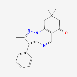 molecular formula C19H19N3O B5572245 2,8,8-TRIMETHYL-3-PHENYL-6H,7H,8H,9H-PYRAZOLO[1,5-A]QUINAZOLIN-6-ONE 