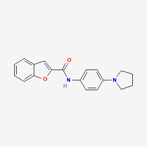 molecular formula C19H18N2O2 B5572334 N-(4-pyrrolidin-1-ylphenyl)-1-benzofuran-2-carboxamide 