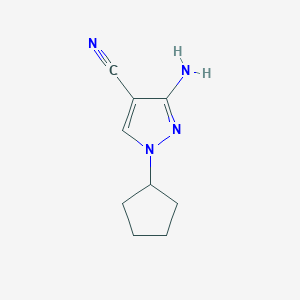 molecular formula C9H12N4 B055724 3-Amino-1-cyclopentyl-1H-pyrazole-4-carbonitrile CAS No. 122799-98-8