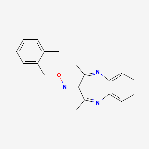 molecular formula C19H19N3O B5572509 2,4-DIMETHYL-N-[(2-METHYLPHENYL)METHOXY]-3H-1,5-BENZODIAZEPIN-3-IMINE 