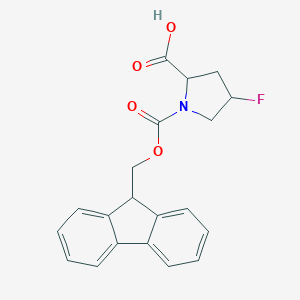 molecular formula C20H18FNO4 B557251 (2S,4R)-1-(((9H-Fluoren-9-yl)methoxy)carbonyl)-4-fluoropyrrolidine-2-carboxylic acid CAS No. 203866-20-0
