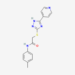 molecular formula C16H15N5OS B5572693 N-(4-methylphenyl)-2-{[5-(pyridin-4-yl)-1H-1,2,4-triazol-3-yl]sulfanyl}acetamide 