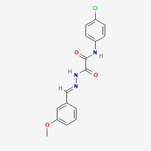 molecular formula C16H14ClN3O3 B5572794 N-(4-chlorophenyl)-2-[(2E)-2-(3-methoxybenzylidene)hydrazinyl]-2-oxoacetamide 