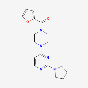 molecular formula C17H21N5O2 B5572853 4-[4-(2-furoyl)-1-piperazinyl]-2-(1-pyrrolidinyl)pyrimidine 