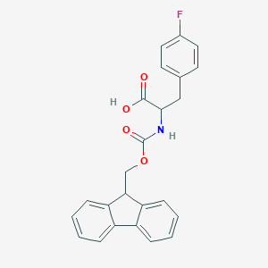 molecular formula C24H20FNO4 B557290 2-{[(9H-fluoren-9-ylmethoxy)carbonyl]amino}-3-(4-fluorophenyl)propanoic acid CAS No. 264276-42-8