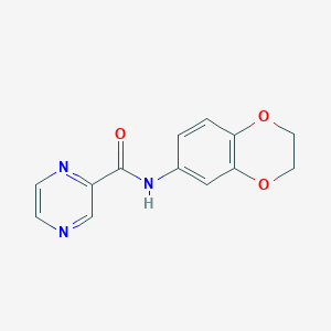 molecular formula C13H11N3O3 B5572962 N~2~-(2,3-DIHYDRO-1,4-BENZODIOXIN-6-YL)-2-PYRAZINECARBOXAMIDE 