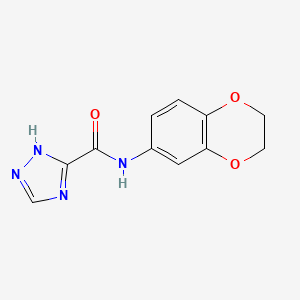 molecular formula C11H10N4O3 B5573013 N-(2,3-dihydro-1,4-benzodioxin-6-yl)-1H-1,2,4-triazole-3-carboxamide 