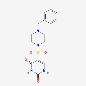 molecular formula C15H18N4O4S B5573104 5-[(4-BENZYLPIPERAZIN-1-YL)SULFONYL]-2-HYDROXY-3,4-DIHYDROPYRIMIDIN-4-ONE 