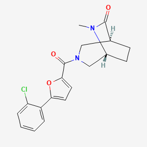 molecular formula C19H19ClN2O3 B5573108 (1S,5R)-3-[5-(2-chlorophenyl)furan-2-carbonyl]-6-methyl-3,6-diazabicyclo[3.2.2]nonan-7-one 