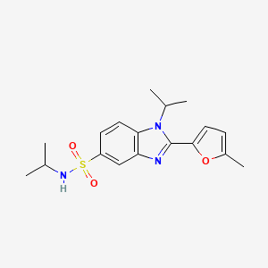 molecular formula C18H23N3O3S B5573185 N,1-diisopropyl-2-(5-methyl-2-furyl)-1H-benzimidazole-5-sulfonamide 