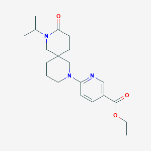 molecular formula C20H29N3O3 B5573186 ethyl 6-(8-isopropyl-9-oxo-2,8-diazaspiro[5.5]undec-2-yl)nicotinate 