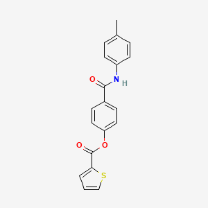 molecular formula C19H15NO3S B5573196 [4-[(4-Methylphenyl)carbamoyl]phenyl] thiophene-2-carboxylate 