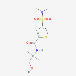 molecular formula C11H18N2O4S2 B5573203 4-[(dimethylamino)sulfonyl]-N-(2-hydroxy-1,1-dimethylethyl)-2-thiophenecarboxamide 