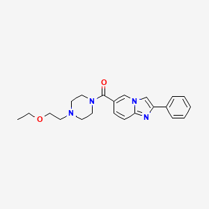 molecular formula C22H26N4O2 B5573222 6-{[4-(2-ethoxyethyl)piperazin-1-yl]carbonyl}-2-phenylimidazo[1,2-a]pyridine 