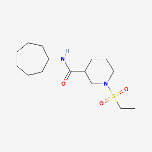 molecular formula C15H28N2O3S B5573276 N-cycloheptyl-1-ethylsulfonylpiperidine-3-carboxamide 