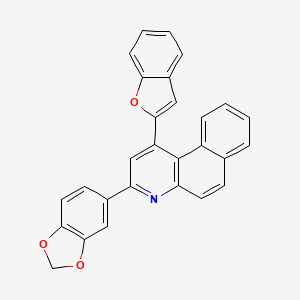 molecular formula C28H17NO3 B5573293 3-(1,3-benzodioxol-5-yl)-1-(1-benzofuran-2-yl)benzo[f]quinoline 