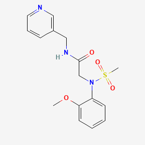 molecular formula C16H19N3O4S B5573405 2-(2-methoxy-N-methylsulfonylanilino)-N-(pyridin-3-ylmethyl)acetamide 