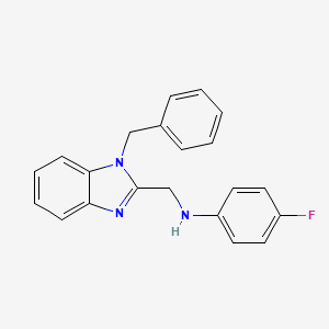 molecular formula C21H18FN3 B5573806 N-[(1-benzyl-1H-benzimidazol-2-yl)methyl]-4-fluoroaniline 