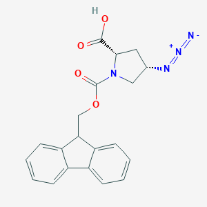 molecular formula C20H18N4O4 B557384 (2S,4S)-1-fmoc-4-azidopyrrolidine-2-carboxylic acid CAS No. 263847-08-1