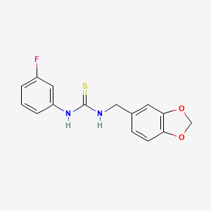 molecular formula C15H13FN2O2S B5573997 1-(1,3-Benzodioxol-5-ylmethyl)-3-(3-fluorophenyl)thiourea 