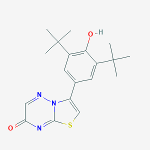molecular formula C19H23N3O2S B055741 3-(3,5-Di-t-butyl-4-hydroxyphenyl)-7H-thiazolo(3,2-b)(1,2,4)triazin-7-one CAS No. 118788-41-3