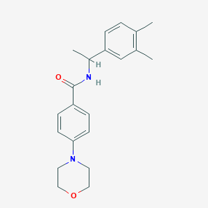 molecular formula C21H26N2O2 B5574126 N-[1-(3,4-dimethylphenyl)ethyl]-4-(4-morpholinyl)benzamide 