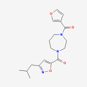 molecular formula C18H23N3O4 B5574163 1-(3-furoyl)-4-[(3-isobutyl-5-isoxazolyl)carbonyl]-1,4-diazepane 