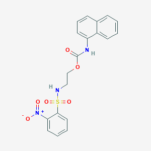 molecular formula C19H17N3O6S B5574169 2-{[(2-nitrophenyl)sulfonyl]amino}ethyl 1-naphthylcarbamate 