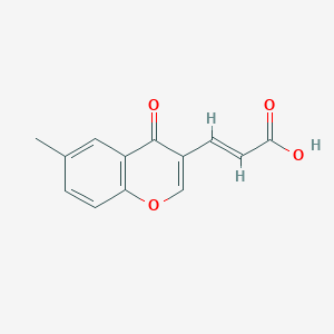 molecular formula C13H10O4 B5574197 (2E)-3-(6-methyl-4-oxo-4H-chromen-3-yl)prop-2-enoic acid 